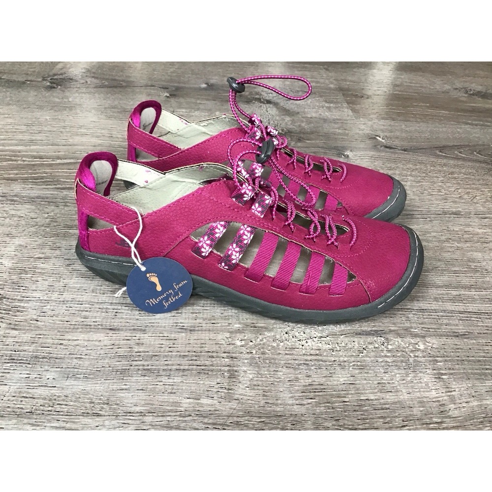JBU by Jambu Pink Vegan Bungee Cord Sport Sandal Delphine Women's Shoes 7 Wide